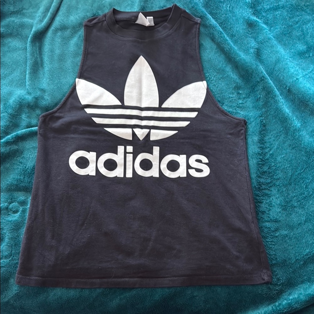 Adidas Black and White Logo Tank Top